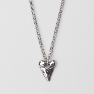 Men's Silver Large Shark Tooth Necklace | Ready to Ship Silver 24"  by Logan Hollowell Jewelry