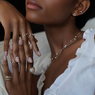 Queen Diamond Lunar Pearl Ring | Ready to Ship by Logan Hollowell Jewelry