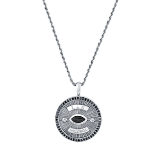 Men’s Eye of Protection Coin Pendant 18" White Gold  by Logan Hollowell Jewelry
