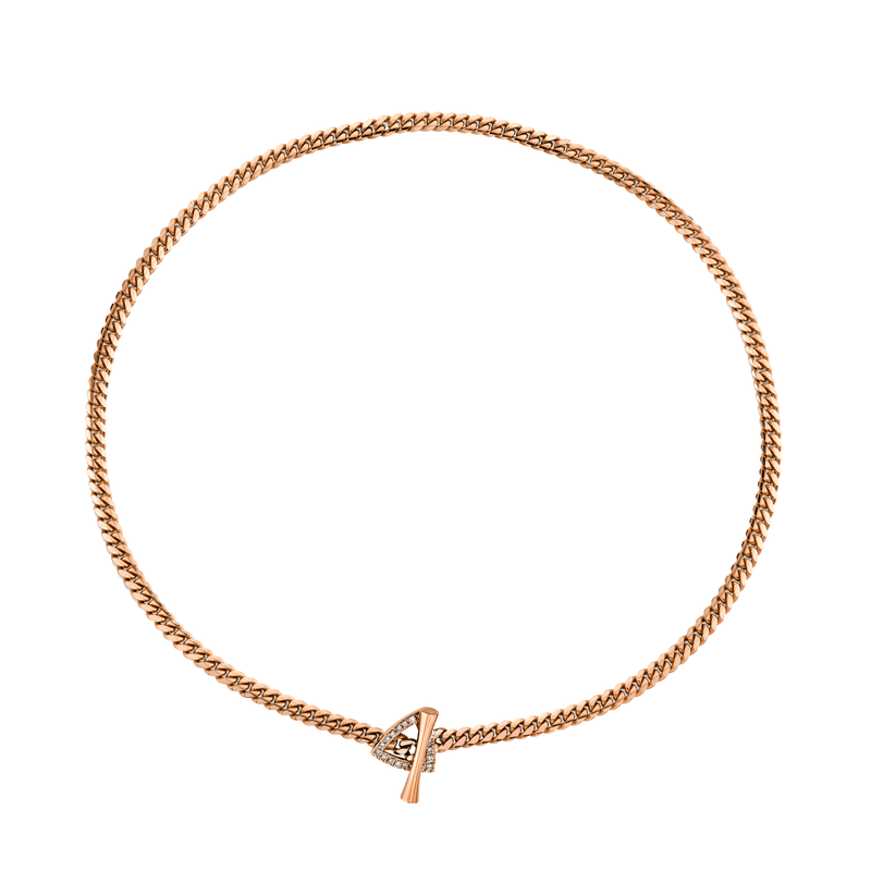 Pavé Diamond Mini Trillion Toggle Choker 13.5" Rose Gold  by Logan Hollowell Jewelry