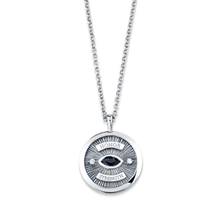 Men’s Sterling Silver Eye of Protection Coin Pendant Silver 18"  by Logan Hollowell Jewelry