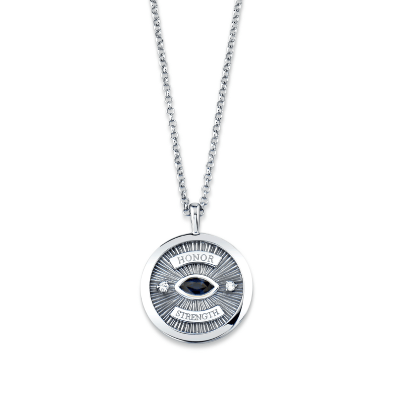 Men’s Sterling Silver Eye of Protection Coin Pendant | Ready to Ship Silver 26" by Logan Hollowell Jewelry