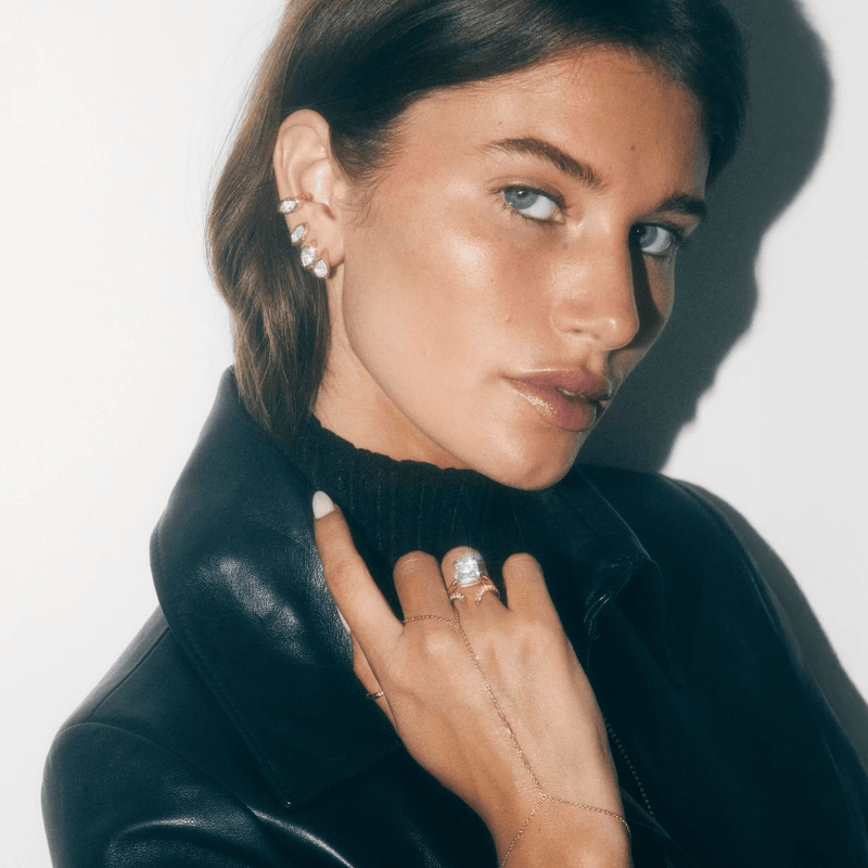 Diamond Marquise River Ear Cuff | Ready to Ship (LAB) by Logan Hollowell Jewelry