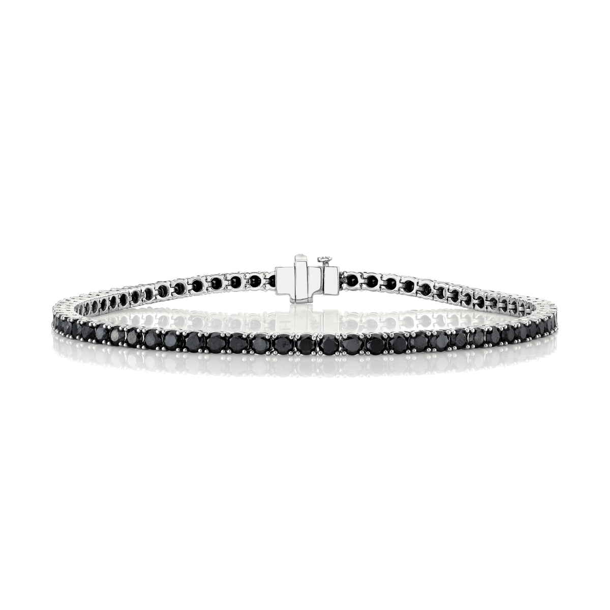 Men's Black Diamond Tennis Bracelet | Ready to Ship White Gold by Logan Hollowell Jewelry