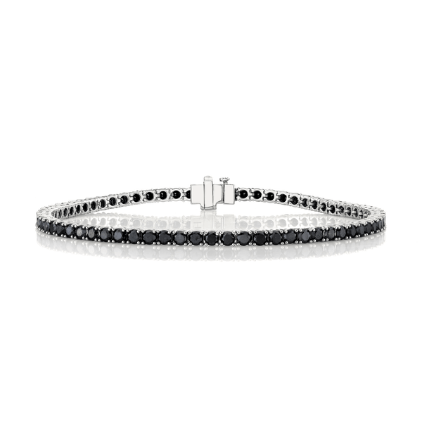 Men's Black Diamond Tennis Bracelet | Ready to Ship White Gold by Logan Hollowell Jewelry