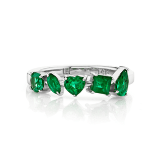 Harmony Emerald Ring White Gold 3  by Logan Hollowell Jewelry