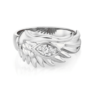 Angel Eye Wing Ring 2 White Gold Lab-Created by Logan Hollowell Jewelry