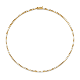 18k LH Petite White Diamond Tennis Choker | Ready to Ship Yellow Gold   by Logan Hollowell Jewelry