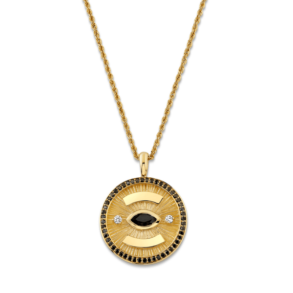 Men’s Eye of Protection Coin Pendant | Ready to Ship Yellow Gold 24" by Logan Hollowell Jewelry