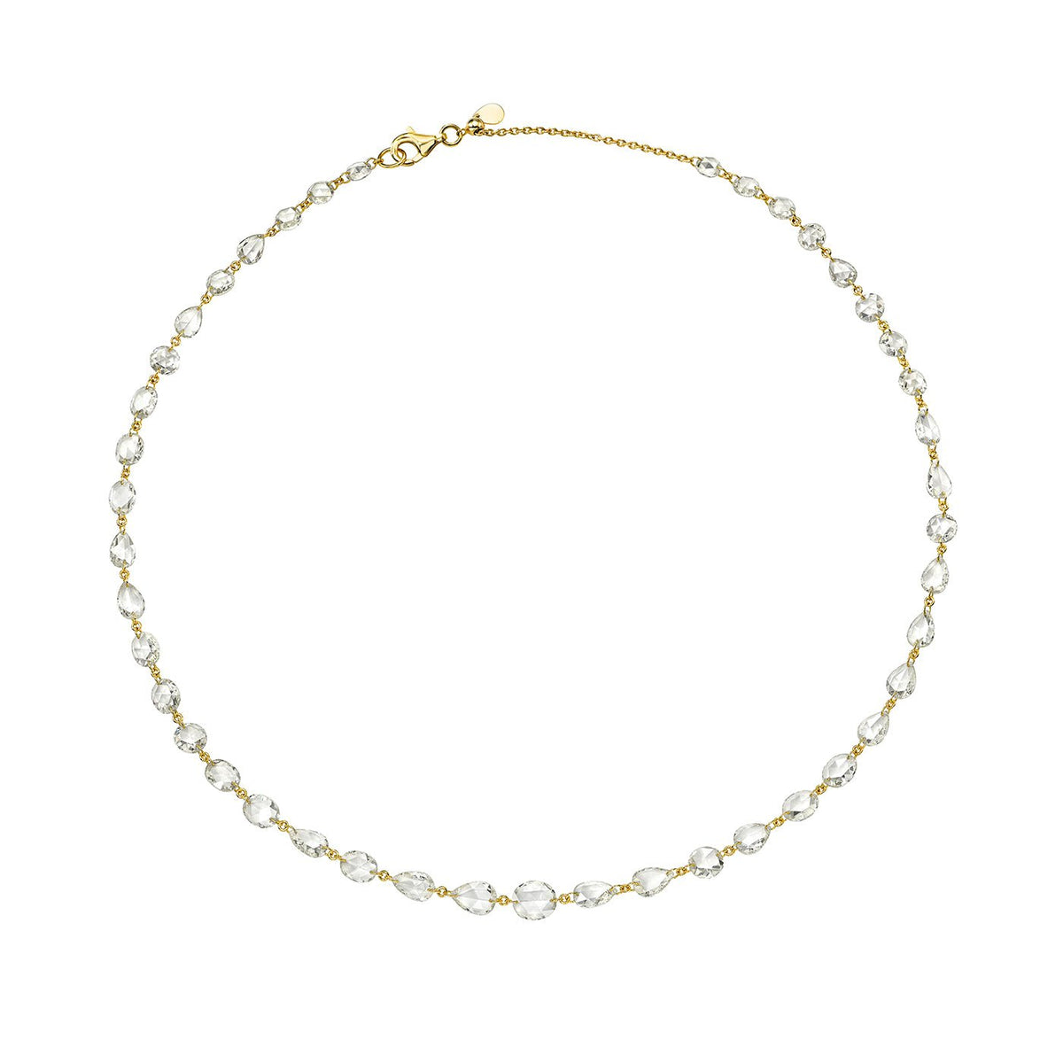 Eau de Rose Cut Calliope Choker Yellow Gold 15" by Logan Hollowell Jewelry
