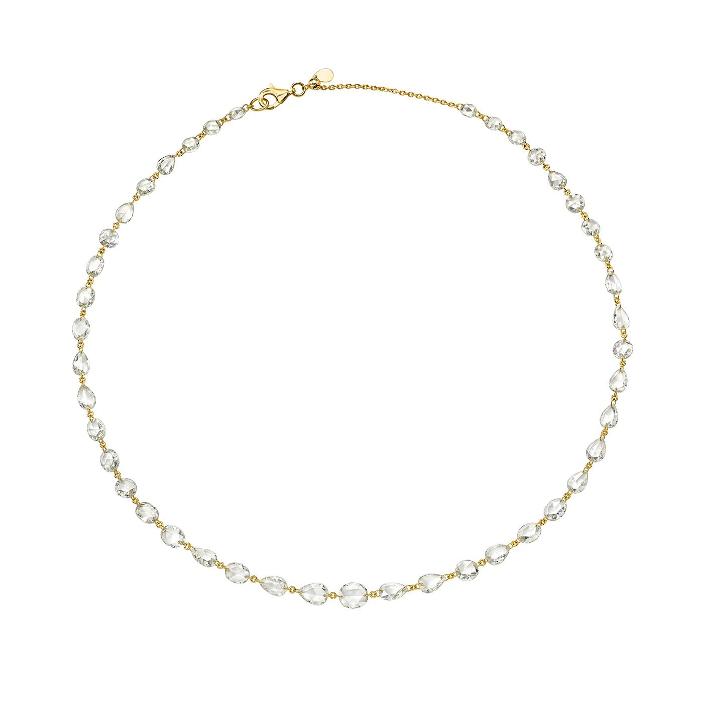 Eau de Rose Cut Calliope Choker Yellow Gold 15" by Logan Hollowell Jewelry