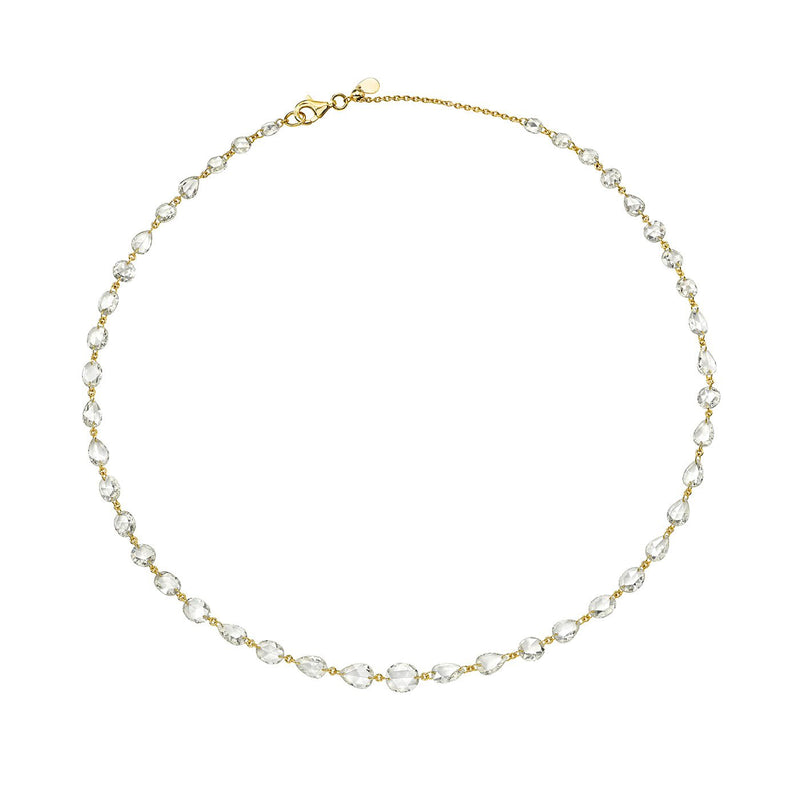Eau de Rose Cut Calliope Choker Yellow Gold 15" by Logan Hollowell Jewelry