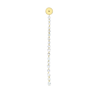 Eau de Rose Cut Diamond Iris Double Drop Earrings - Backs Yellow Gold Single  by Logan Hollowell Jewelry