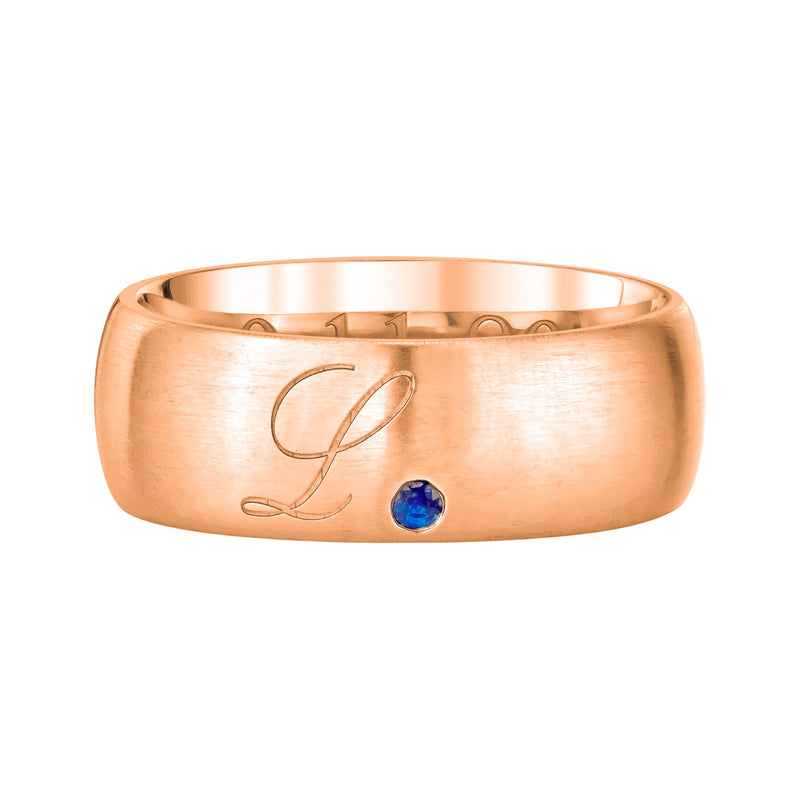 Mens Comfort Fit Band Rose Gold 8 by Logan Hollowell Jewelry