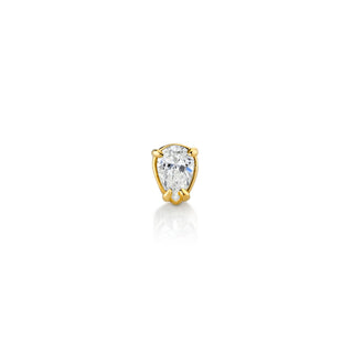 Mini Pear Diana Stud | Ready to Ship Yellow Gold   by Logan Hollowell Jewelry