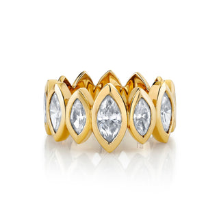 Marquise Angel Eye Diamond Band 5.5 Yellow Gold  by Logan Hollowell Jewelry