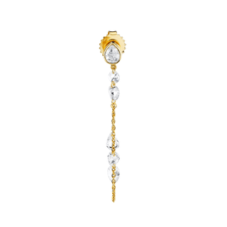 Eau de Rose Cut Diamond Iris Chain Earrings Yellow Gold Single  by Logan Hollowell Jewelry