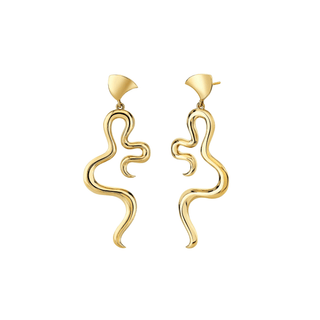 Petite Enigma Earrings Yellow Gold   by Logan Hollowell Jewelry