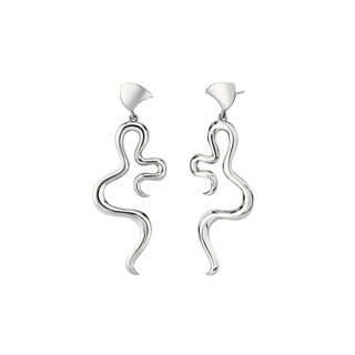 Petite Enigma Earrings White Gold   by Logan Hollowell Jewelry