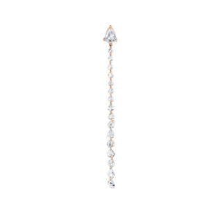 Eau De Rose Cut Diamond Double Drop Earring - Fronts Rose Gold Single  by Logan Hollowell Jewelry