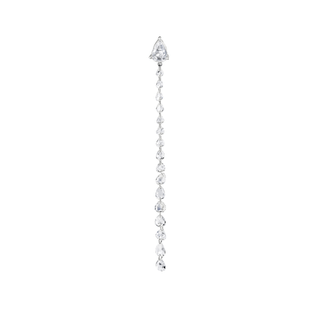 Eau De Rose Cut Diamond Double Drop Earring - Fronts White Gold Single  by Logan Hollowell Jewelry