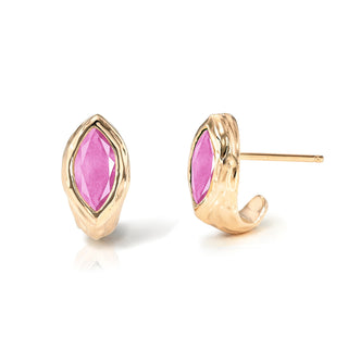 Pink Sapphire Marquise River Stuggies Rose Gold Pair by Logan Hollowell Jewelry