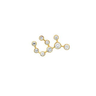 Classic Virgo Constellation Stud | Ready to Ship Yellow Gold Single Right  by Logan Hollowell Jewelry
