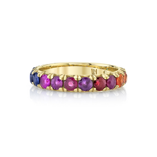 Rainbow French Pavé Band | Ready to Ship 5.5 Yellow Gold  by Logan Hollowell Jewelry