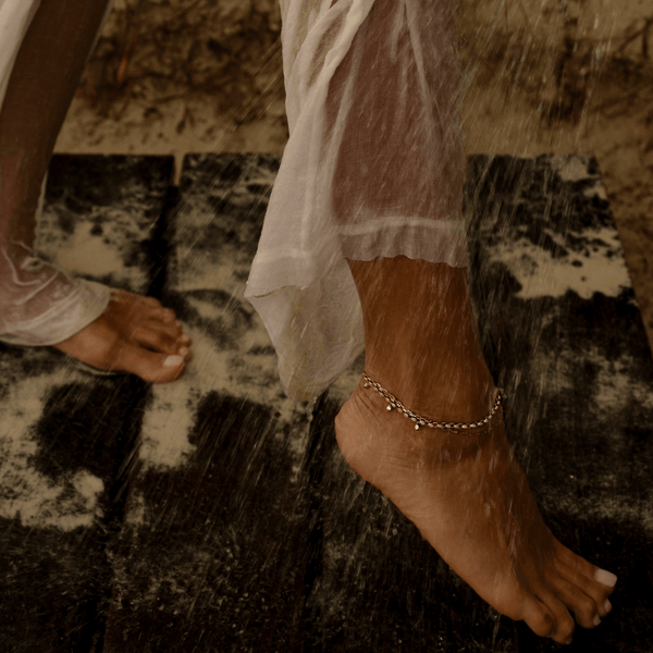 Petite Diamond Chain Gypsy Roma Anklet by Logan Hollowell Jewelry