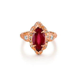 Queen Marquise Ruby Ring Rose Gold 3  by Logan Hollowell Jewelry