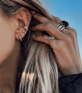 Kundalini Baby Snake Ring with Star Set Diamonds | Ready to Ship    by Logan Hollowell Jewelry