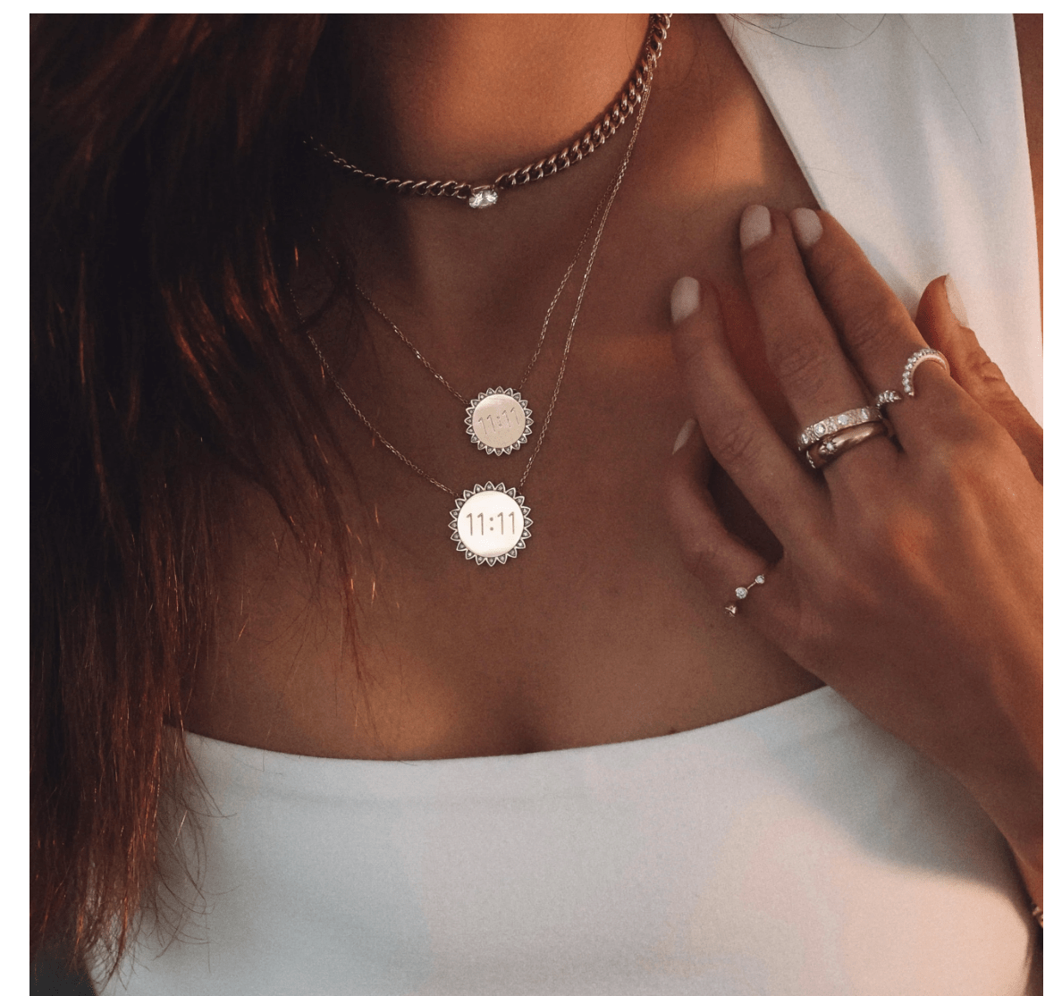 Medium 11:11 Sunshine Necklace with Diamonds | Ready to Ship by Logan Hollowell Jewelry