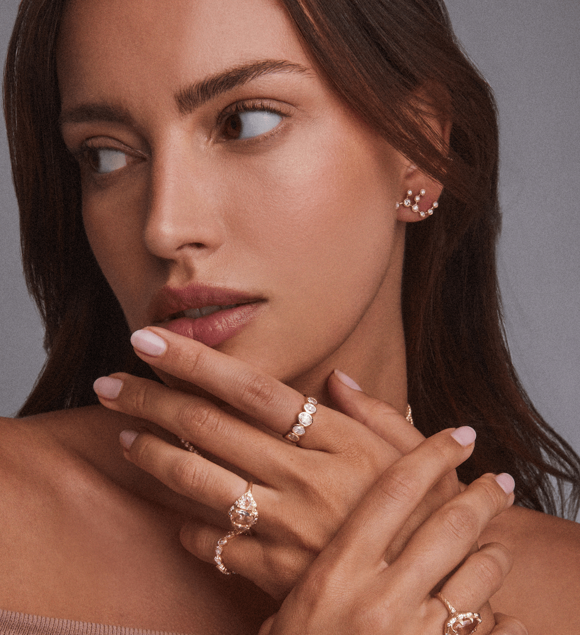 Petite Virgo Diamond Constellation Studs by Logan Hollowell Jewelry