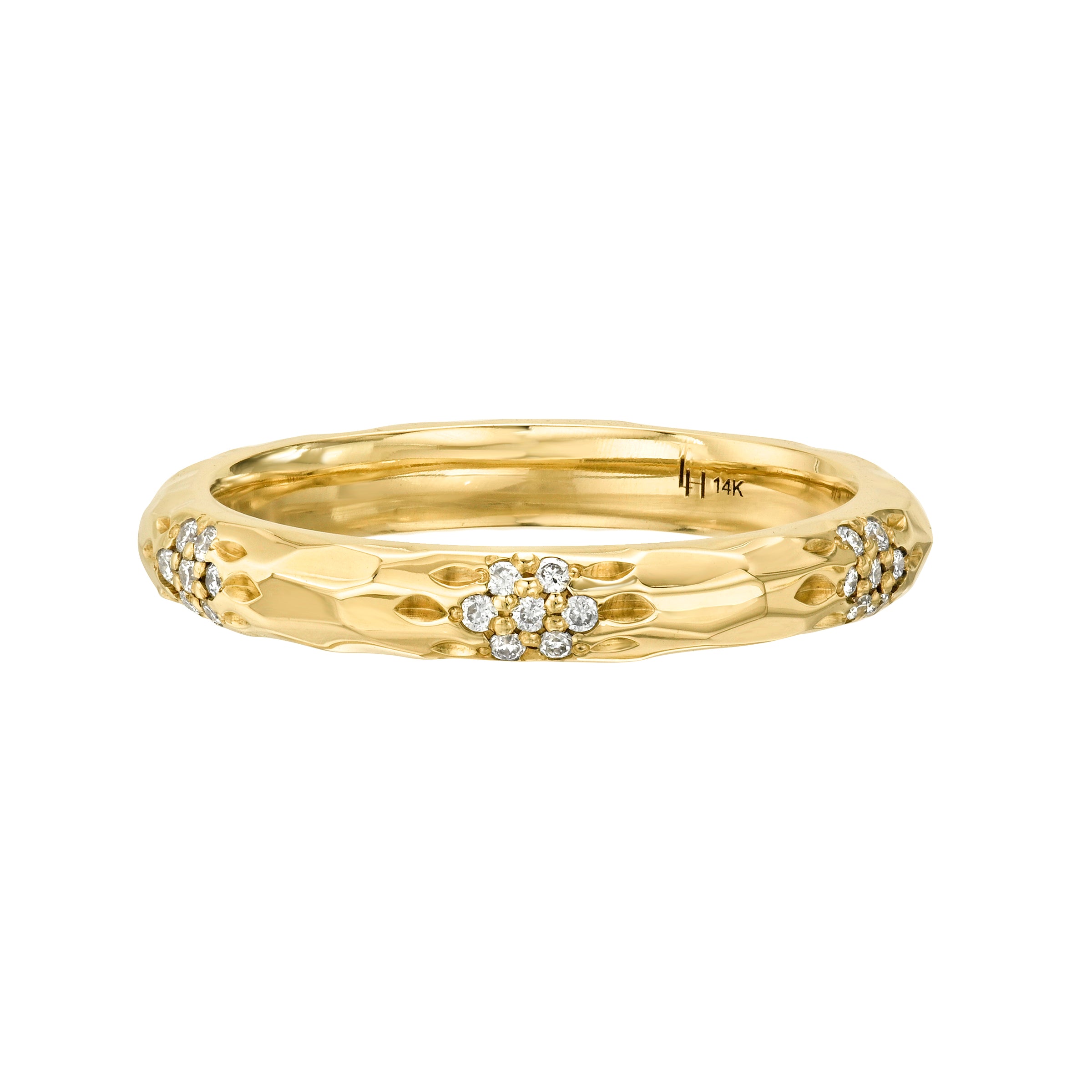 Sevenfold Diamond Band Yellow Gold 3 by Logan Hollowell Jewelry