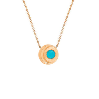 Rise Moon Necklace with Turquoise | Ready to Ship Rose Gold 16"  by Logan Hollowell Jewelry