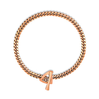 Mini Trillion Toggle Bracelet 6.5" Rose Gold  by Logan Hollowell Jewelry