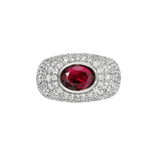 The OG Ruby Signet Ring White Gold 3 by Logan Hollowell Jewelry