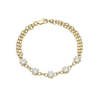 Solar Flare Diamond Star Link Bracelet Yellow Gold by Logan Hollowell Jewelry