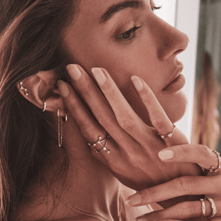 Diamond Mini Goddess Chain Earrings    by Logan Hollowell Jewelry