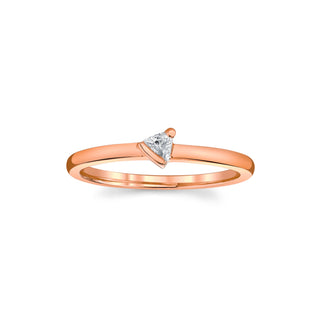 Mini Diamond Trinity Ring Rose Gold 3  by Logan Hollowell Jewelry