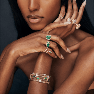 Emerald Cut Rainbow Cuban Bracelet | Ready to Ship    by Logan Hollowell Jewelry