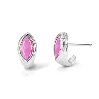 Pink Sapphire Marquise River Stuggies White Gold Pair by Logan Hollowell Jewelry