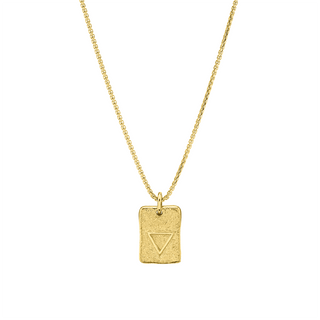 Water Element Plate Necklace 18" Yellow Gold  by Logan Hollowell Jewelry