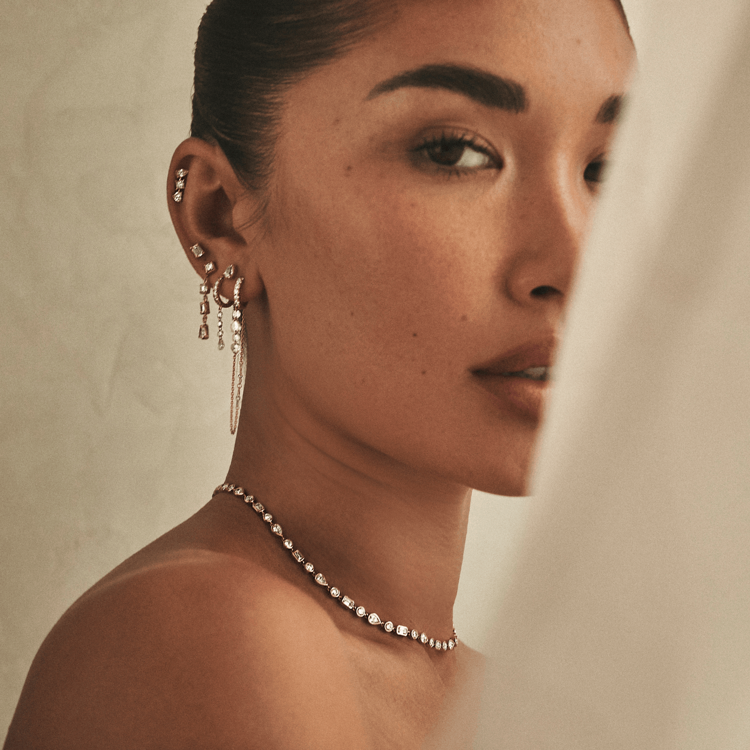 Diana Bezel Diamond Choker - 13.5" by Logan Hollowell Jewelry