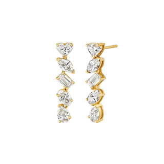 18k Fortuna Diamond Drop Earrings Yellow Gold   by Logan Hollowell Jewelry