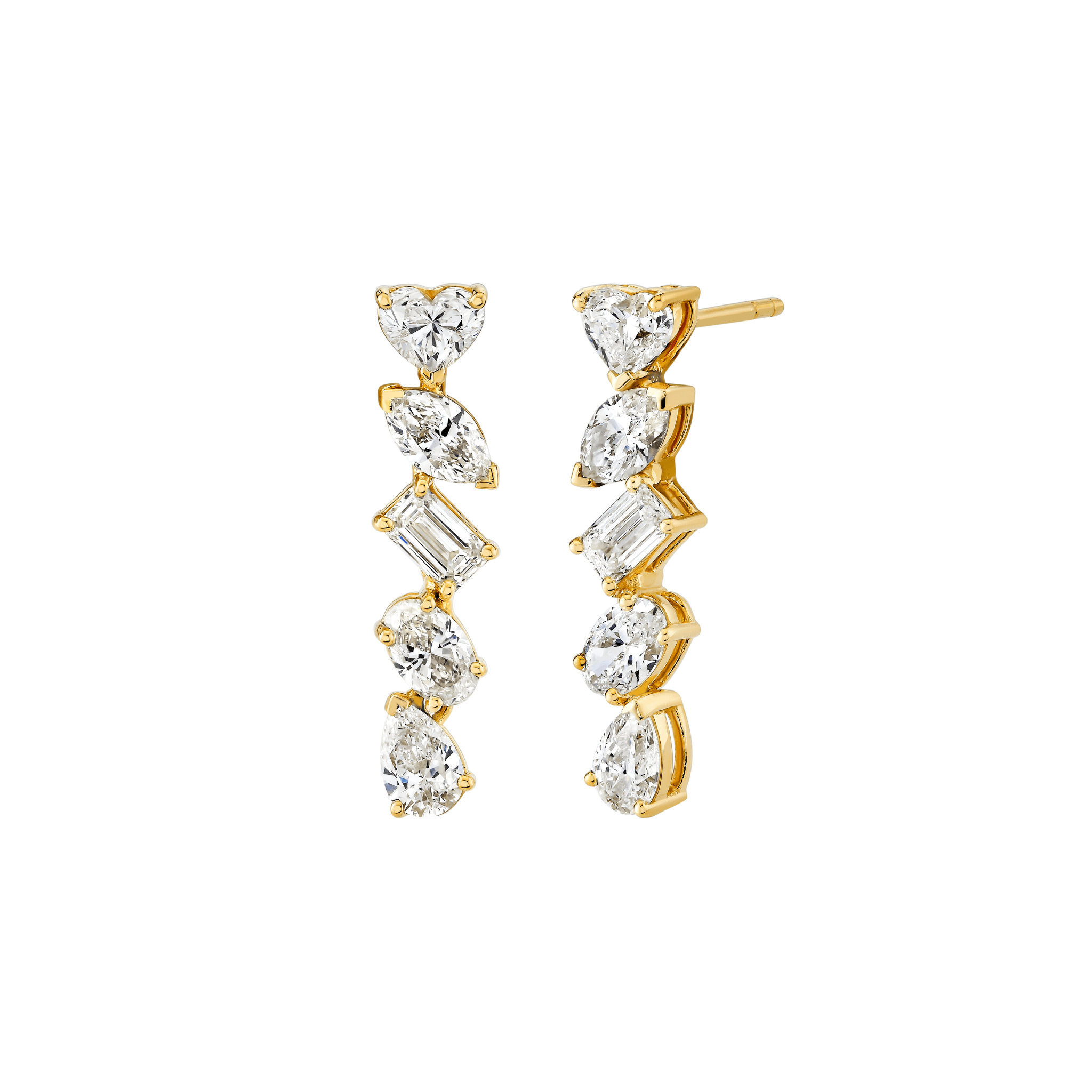 Fortuna Diamond Drop Earrings | Ready to Ship (LAB) Yellow Gold Lab-Created by Logan Hollowell Jewelry