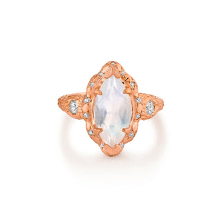 Queen Marquise Moonstone Ring Rose Gold 3.0  by Logan Hollowell Jewelry