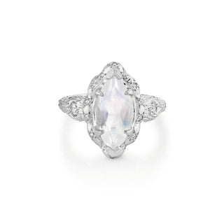 Queen Marquise Moonstone Ring White Gold 3.0  by Logan Hollowell Jewelry