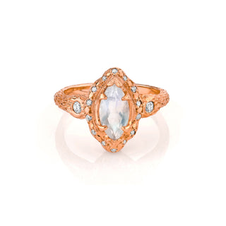 Baby Queen Marquise Moonstone Ring Rose Gold 3  by Logan Hollowell Jewelry