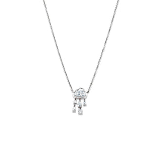 Baby Diamond Rain Cloud Necklace White Gold Lab-Created 15-16" by Logan Hollowell Jewelry